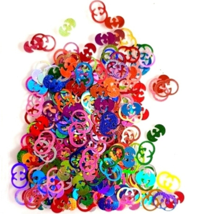 NWT NAIL ART DESIGN MULTICOLORED MIXTURE FLAT METALLIC FOIL LUXURY LOGO SEQUINS