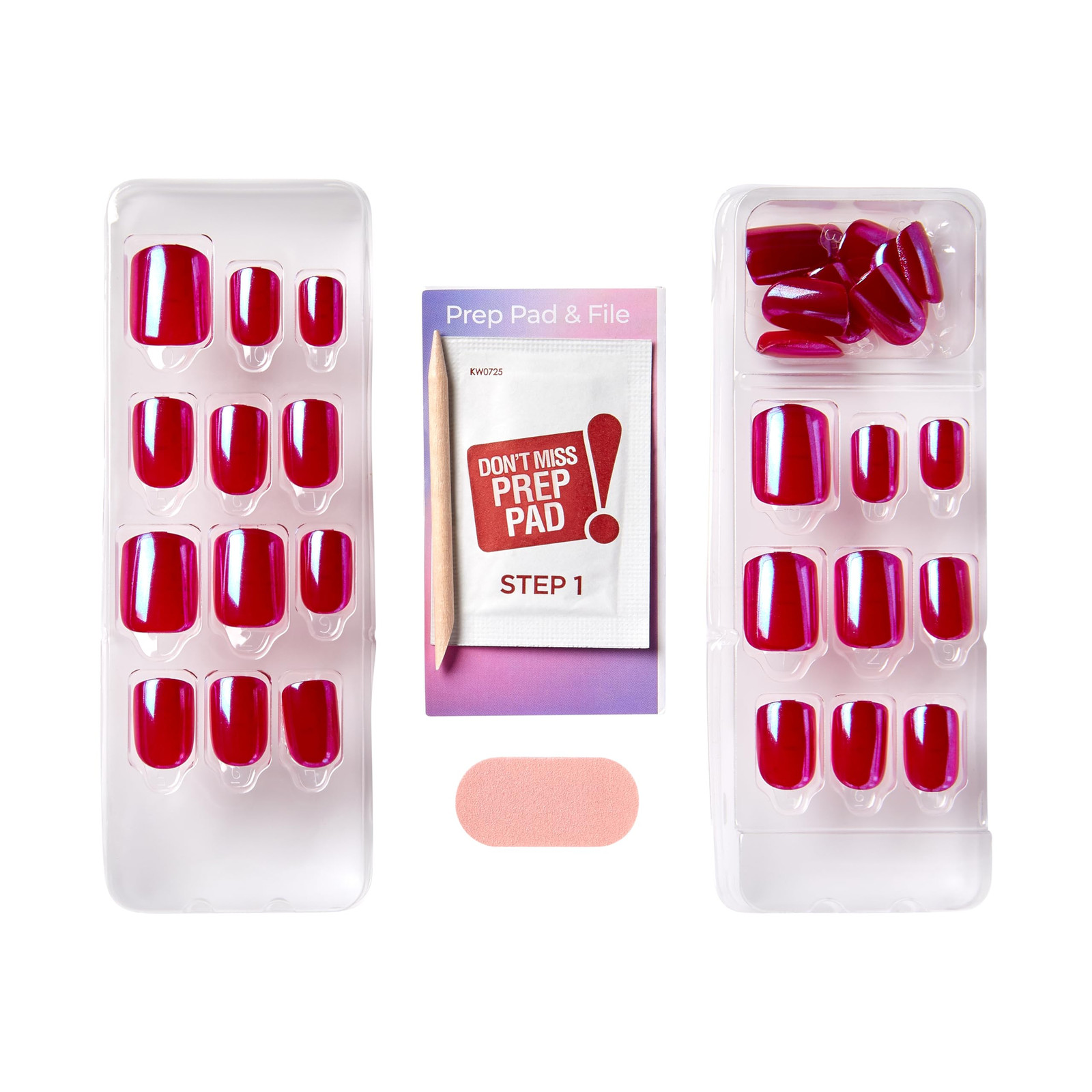imPRESS No Glue Press On Nails Dark Red 30 Count High Gloss Easy Application