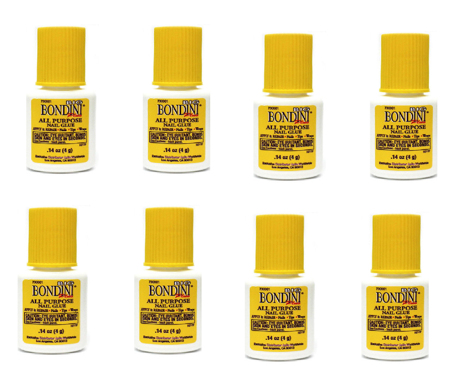 Pack Of 8 Bondini Glue 0.14 Oz Yellow Cap