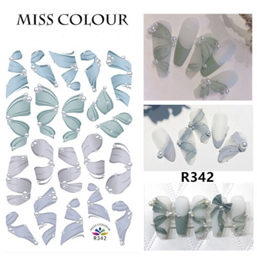 Nail 3D Art Stickers Self Adhesive Decorations Holographic Flowers Elegant Decal