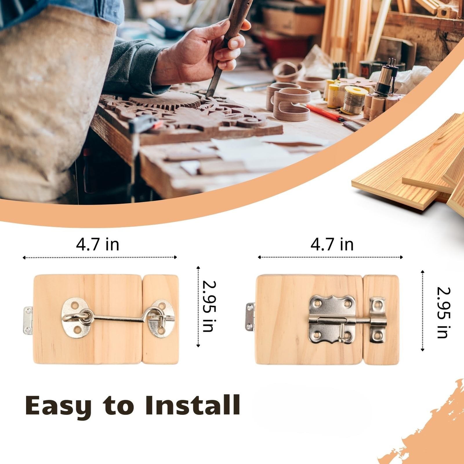 2 Picecs Wooden Busy Board DIY Parts Set – Materials for 2 sizes, Door-02