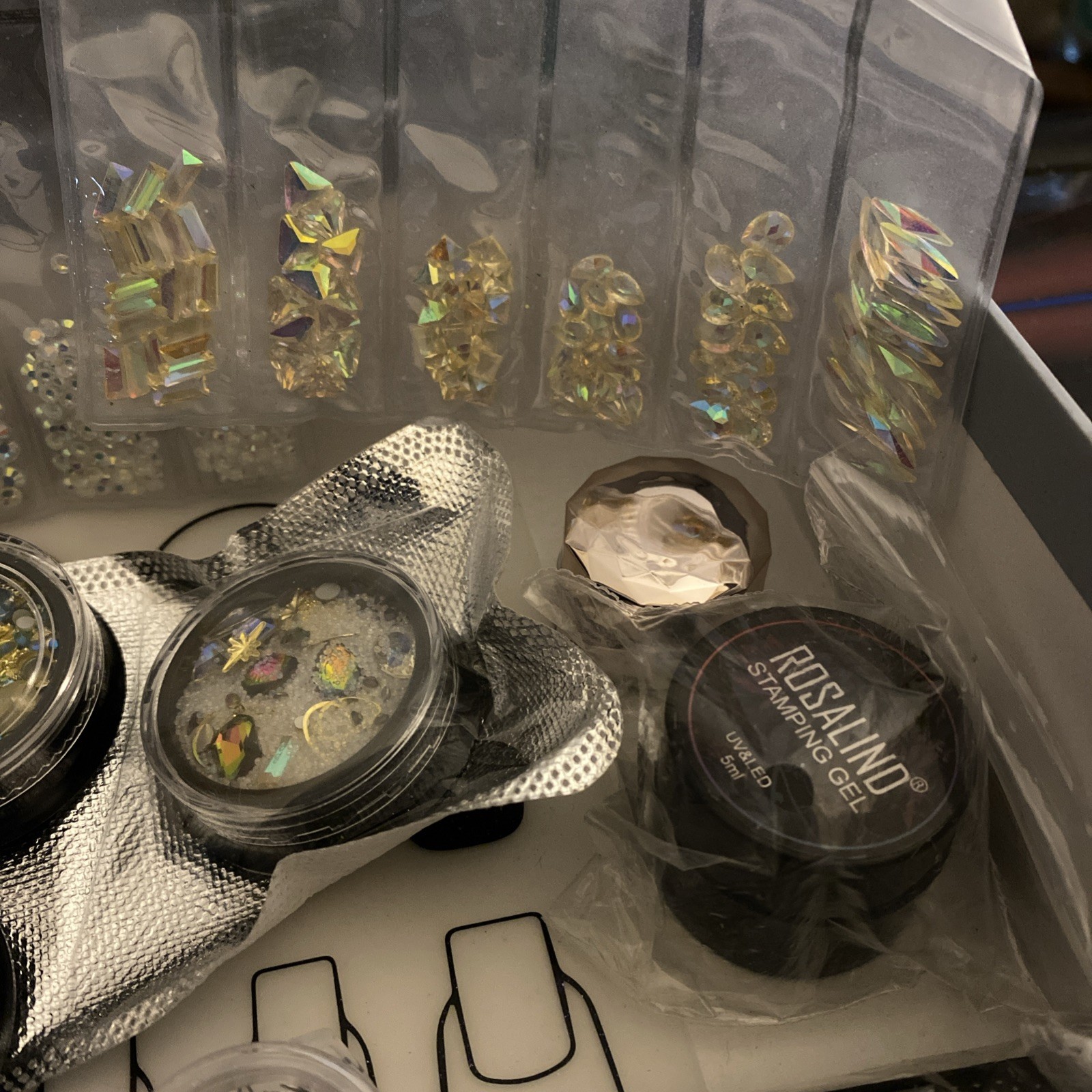 Nail Decoration Pots Alloy Shapes Embellishments Pearl’s Glass crystal & extras