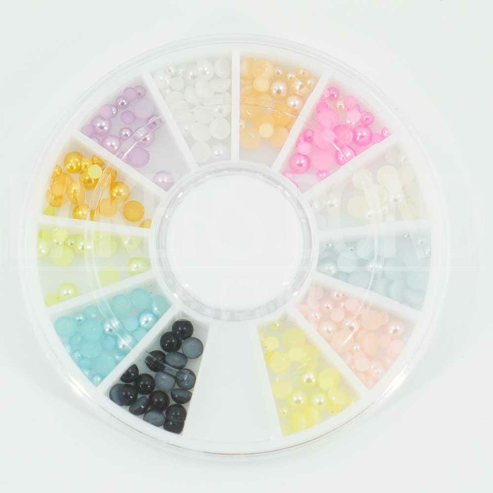 130pc Rhinestone 3D Nail Art – Pastel Round Stones Art Fashion