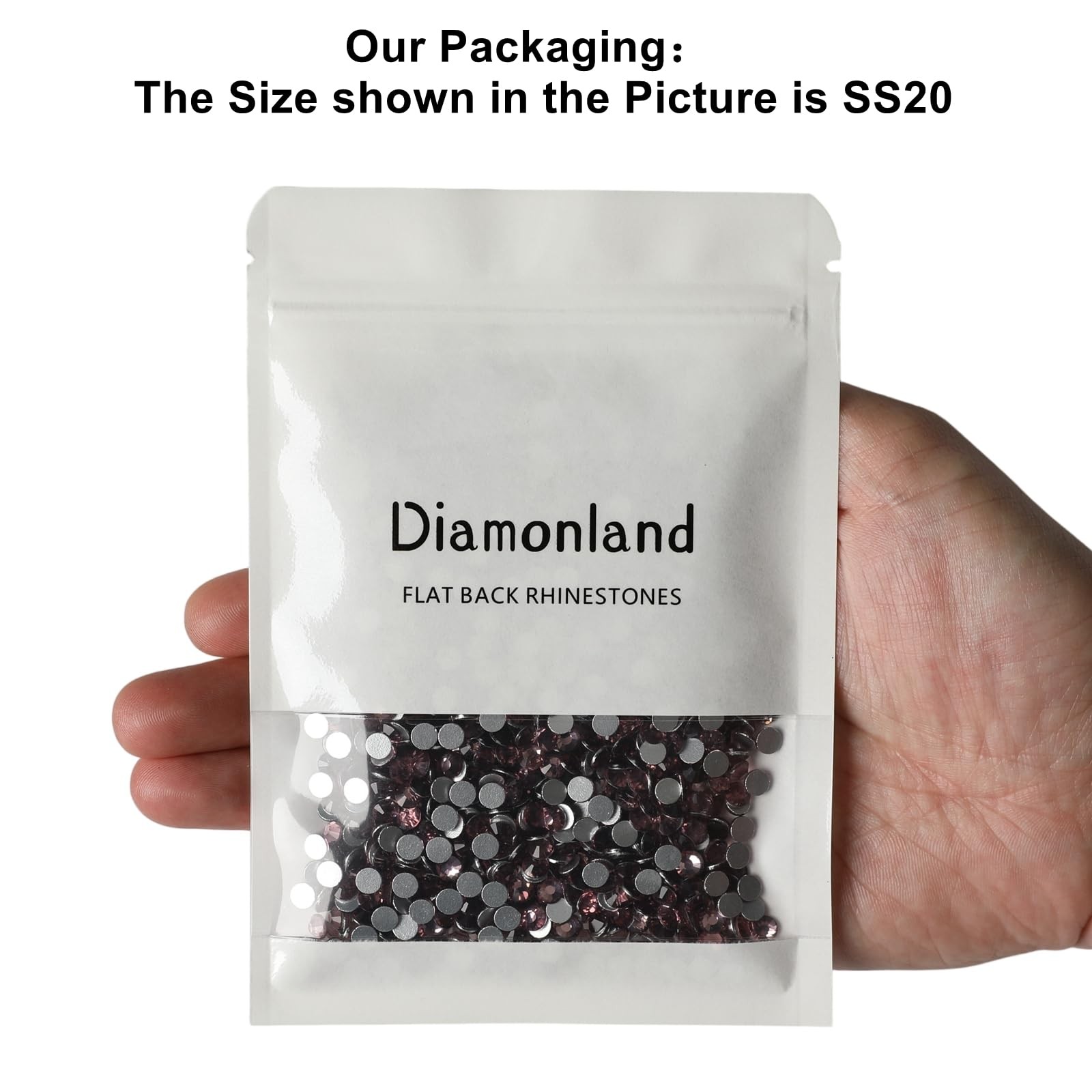 Diamonland Flatback Glass Crystal Rhinestones Rounds Gems for Bedazzling Nail…