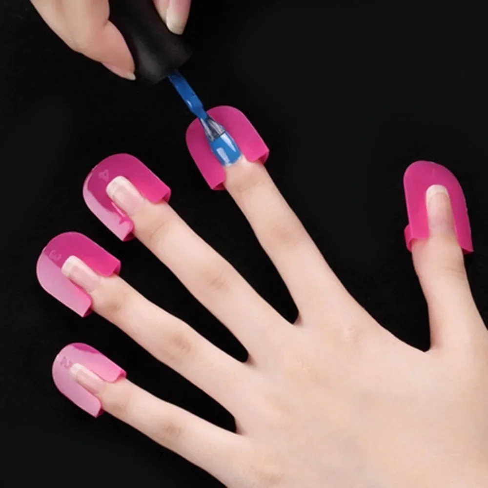 26pcs Nail Polish Protector Guards French Manicure Spill Proof Finger Covers