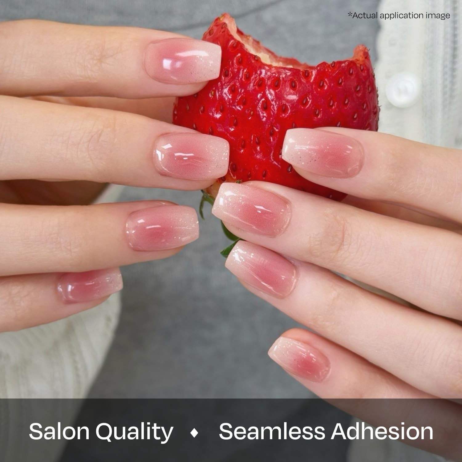 Semi Cured Gel Nail Strips N Berry Jelly – 30 Wraps in 15 Sizes – Easy
