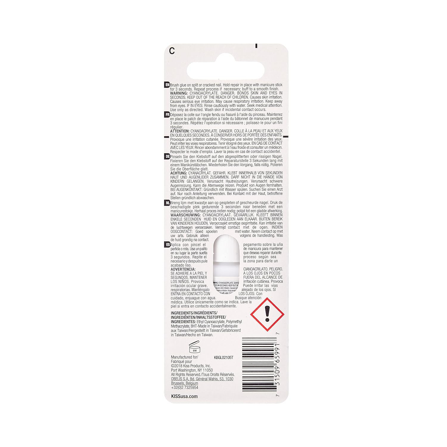 KISS Brush-On-Nagelkleber Für Press-On-Nägel, Nagelkleber Mit Schnelltrocknender