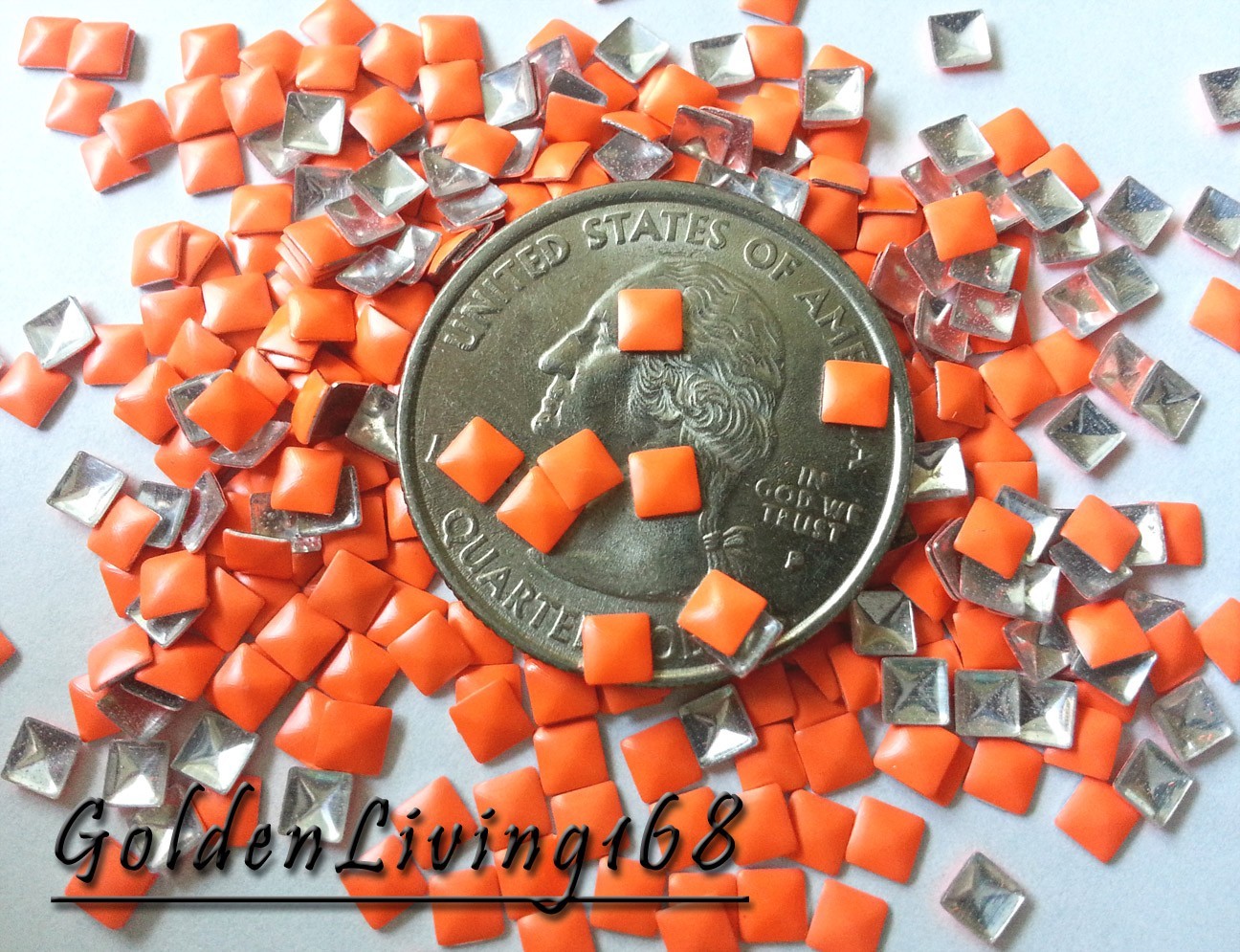 100pcs Square Hot Neon Metal Studs 3MM 3D Nail Art DIY Craft Scrapbooking Decor