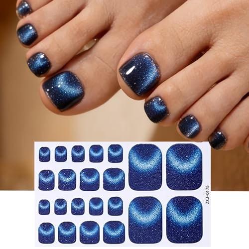 Toe Full Nail Wraps Gel Toe Nail Strips 5Sheets Full Cover Nails Wraps Style7