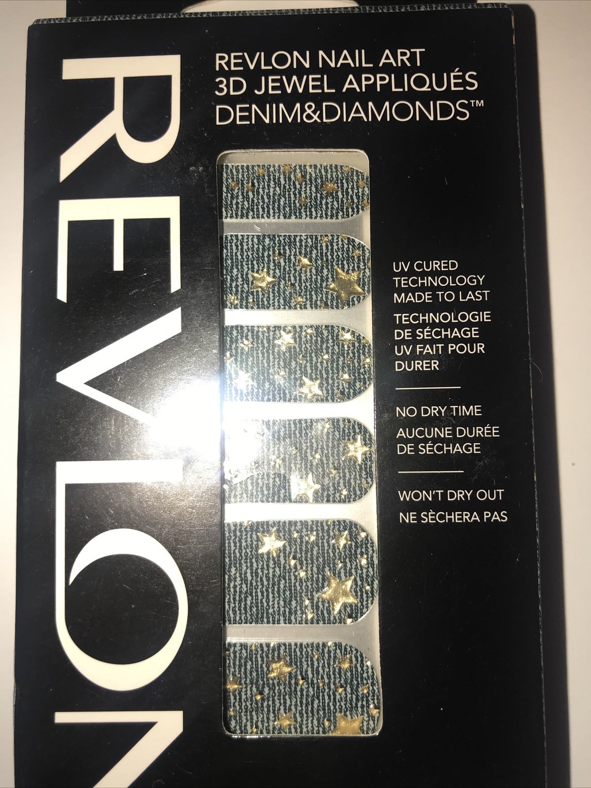 REVLON*Nail Art*3D JEWEL APPLIQUES~18 DENIM&DIAMONDS~#05 STAR-STUDDED~NEW~BOXED