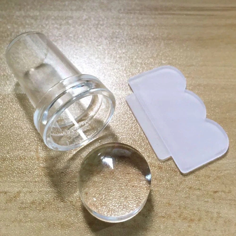 Transparent Silicone Nail Art Stamping Kit, French Design For Manicure Plate Too