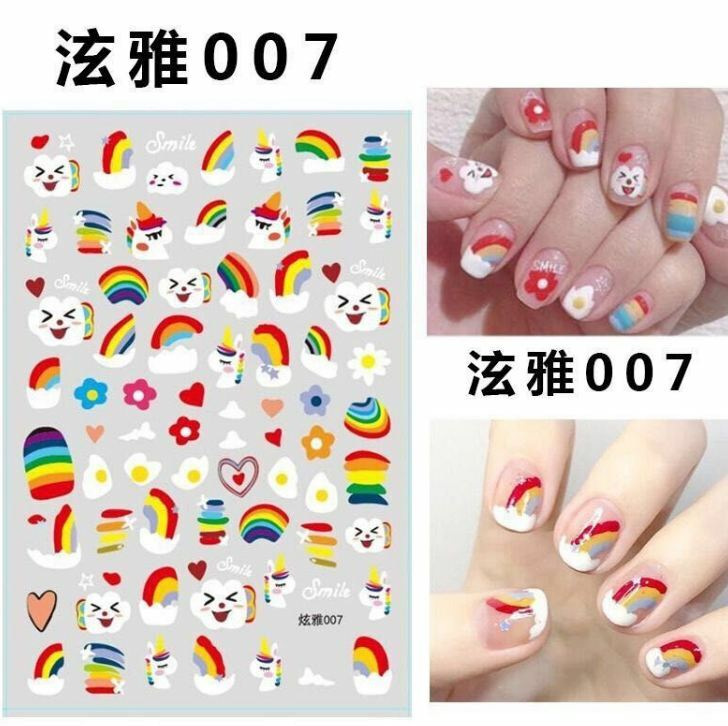 Nail Stickers Waterproof Nail Art Design DIY Decal Flower Fruit Starter Easy Use