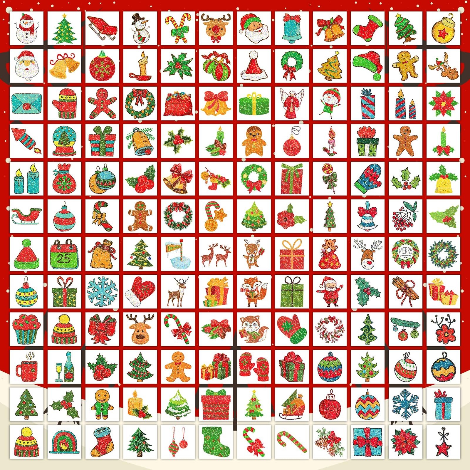 EMOME 408 PCS Christmas Temporary Tattoos, Xmas Glitter Tattoo Stickers for K…
