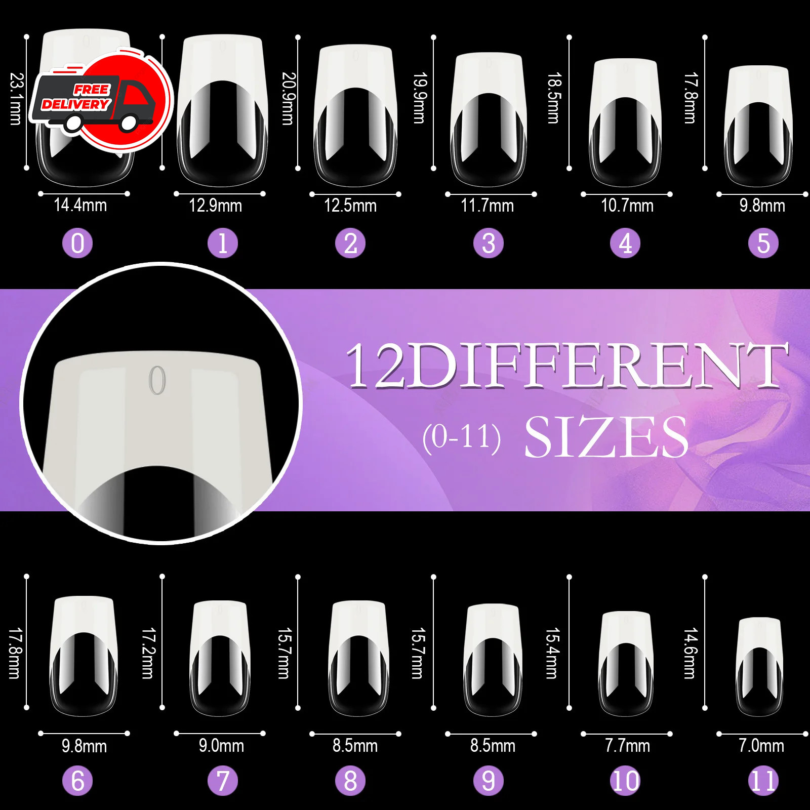 120Pcs False Nail Tips Short French Half Cover Artificial Acrylic Nails Clear