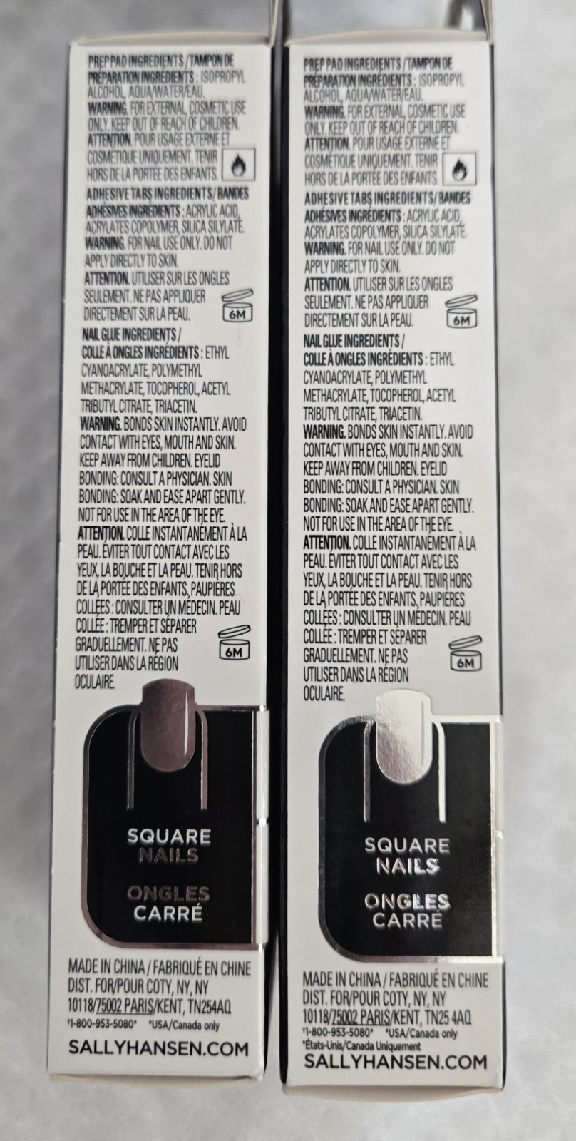Lot of 2 Sally Hansen Perfect Manicure Press-On Nails • Pink/Purple • Square