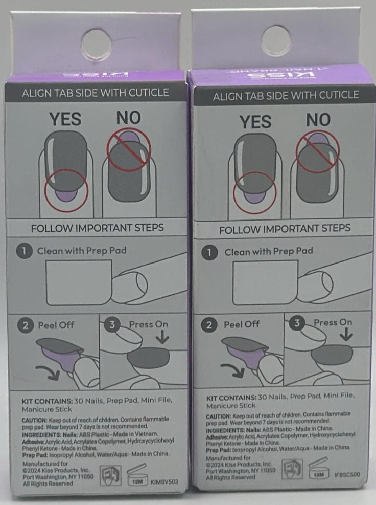 2PK Kiss Impress The No Glue Mani Nail SET ~ 30 NAILS EACH ~ FAST SHIPPING ~ NEW