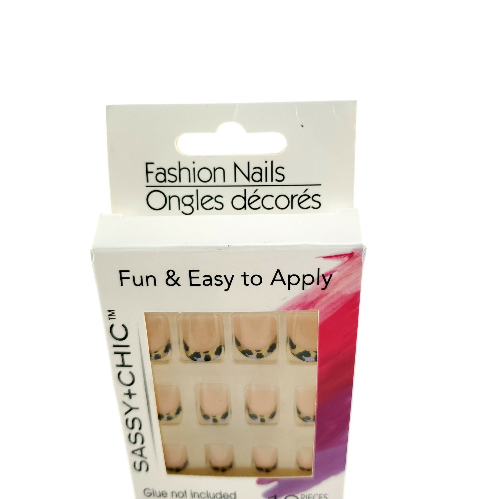 Sassy Chic Fashion Nails 12 Pieces Acrylic Materials Easy To Apply USA Seller