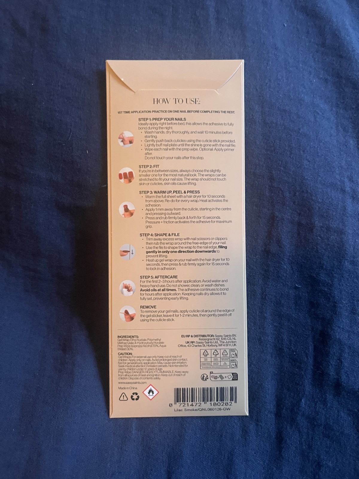 Sassy Saints UV Free Gel Nail Wraps- NEW Lilac Smoke (QNL060126-GW)