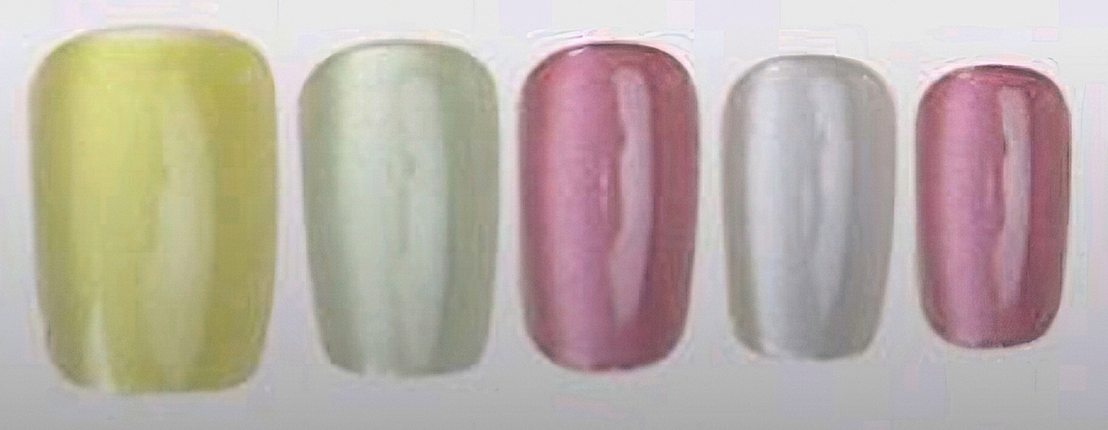 Press-On Nails Multi-Color Pink Green Lavender *30 pcs* Coffin Shaped