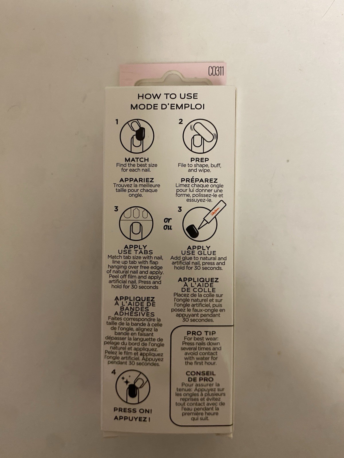 New Sally Hansen Salon Effects Perfect Press-on Nails Soul Pink Glue & Tabs