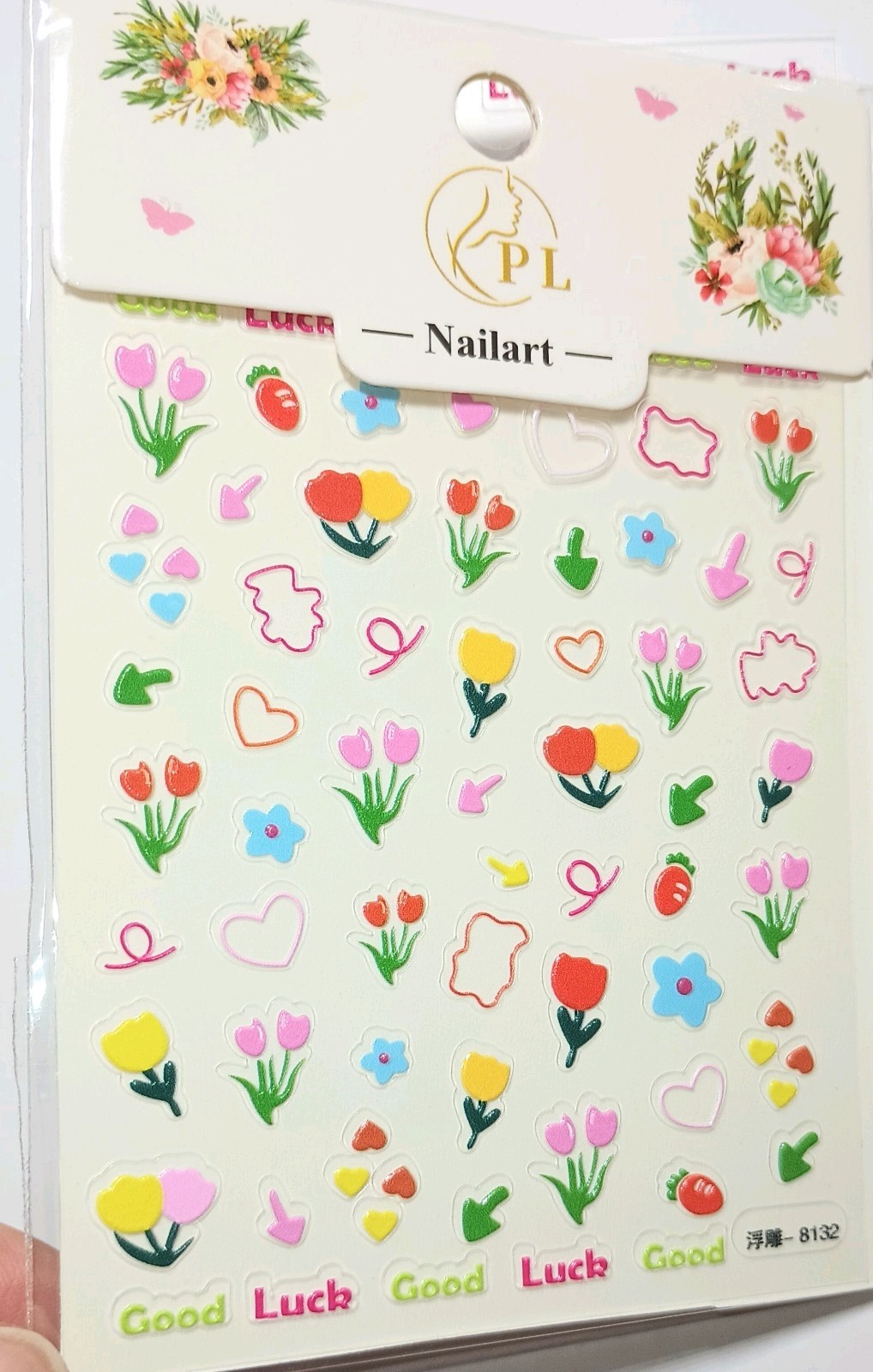 5D Embossed Art Nails Face Phone Stickers Women Girls Nail Art Decoration DIY