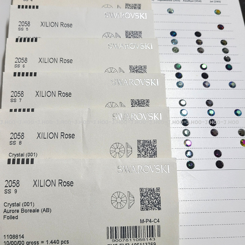 Swarovski 2088 Flat Back Crystal AB Rhinestones Factory Pack 1440pcs Nail Art