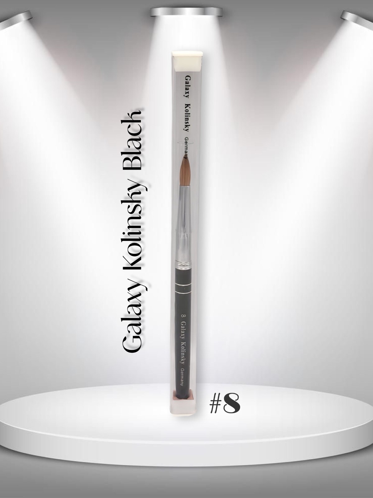 Galaxy Black 100% real Kolinsky Acrylic Nail Brush size 8 10 12 14 16 18 20 22