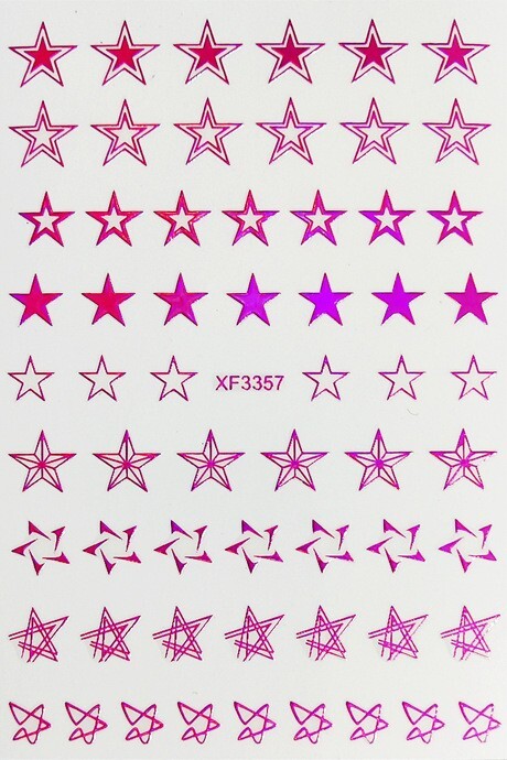 12 Sheets Stripe Stars Nail Art Stickers Decals Supply Self-Adhesive XF3357 NH21