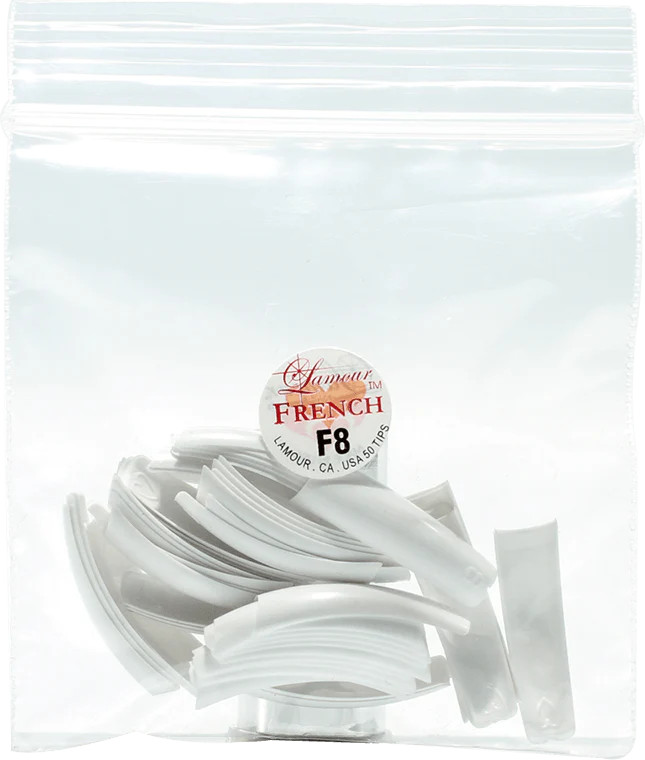 Lamour Artificial Nail French Tips 500pcs (10 Packs) – Choose Size F8 or F9