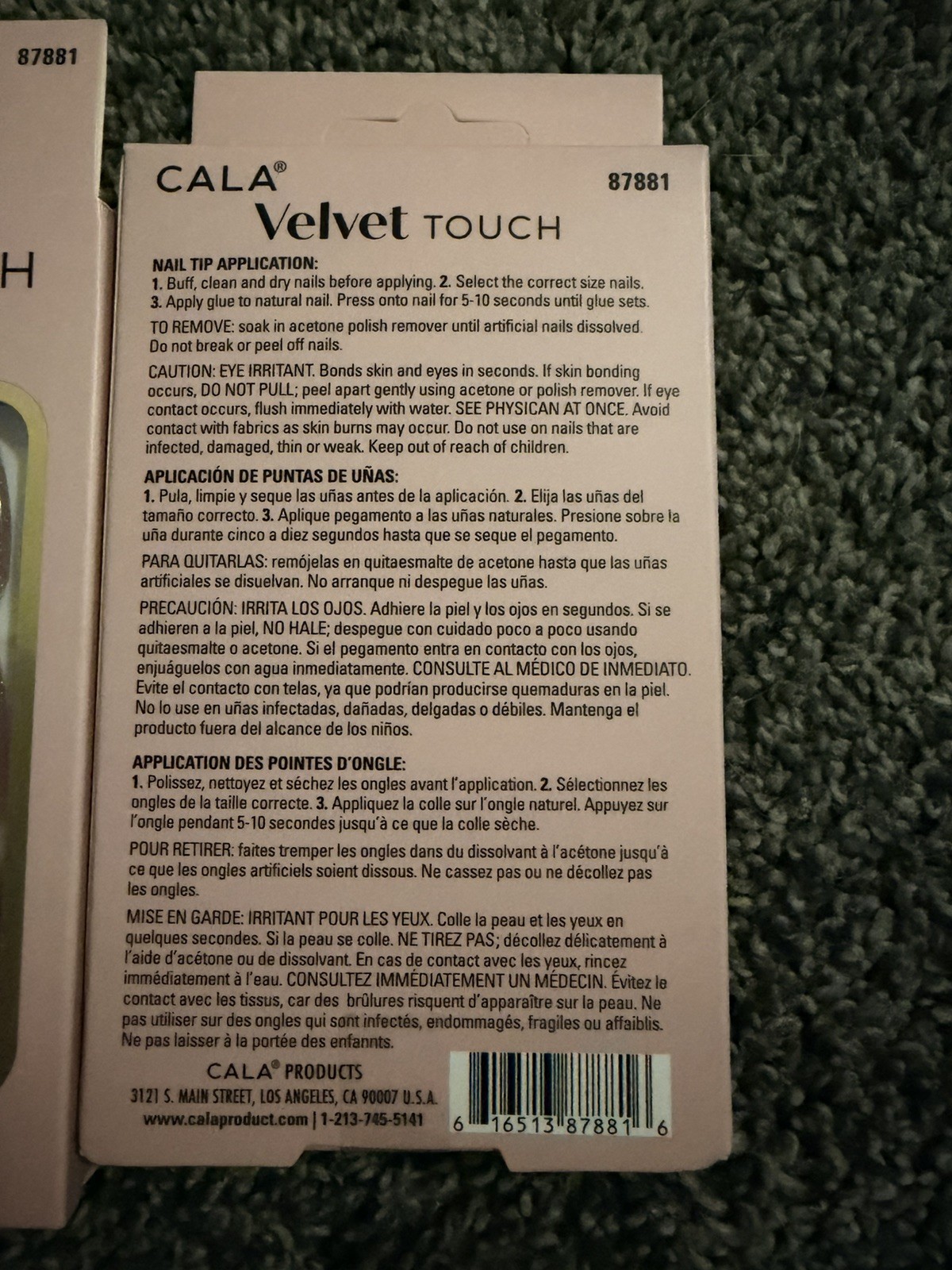 NEW Cala Press On Nail Lot of 2 Velvet Touch Magnetic Powder Metallic Rose Pink