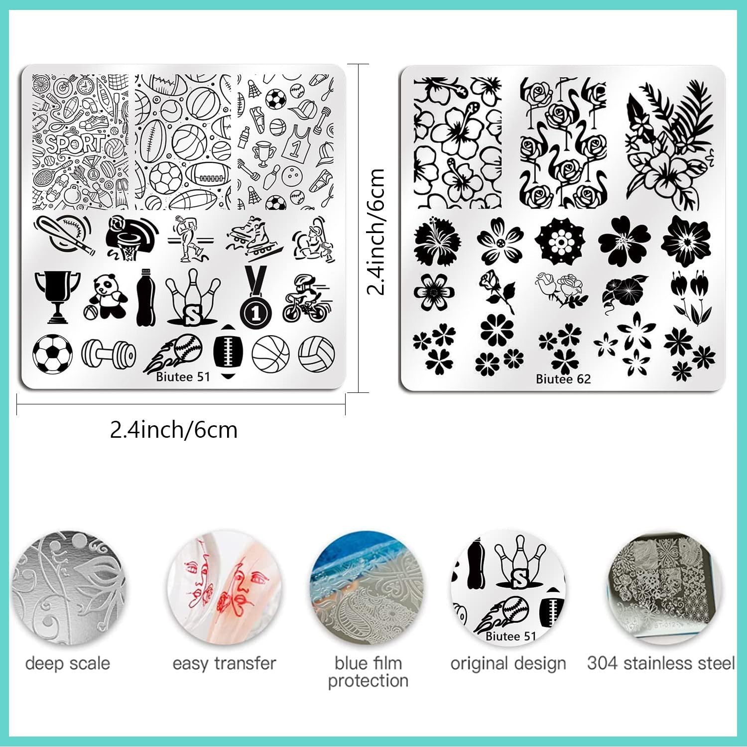 Nail Stamping Plates Set 15PCS Nail Art Stamper Scraper Nail Art Stamping Kit…