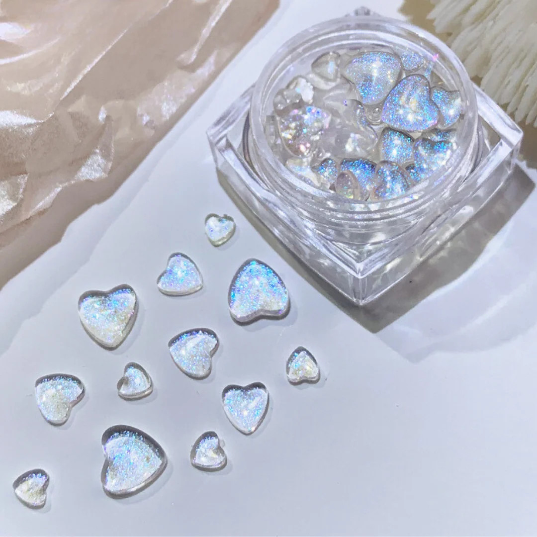Glitter Heart Gems
