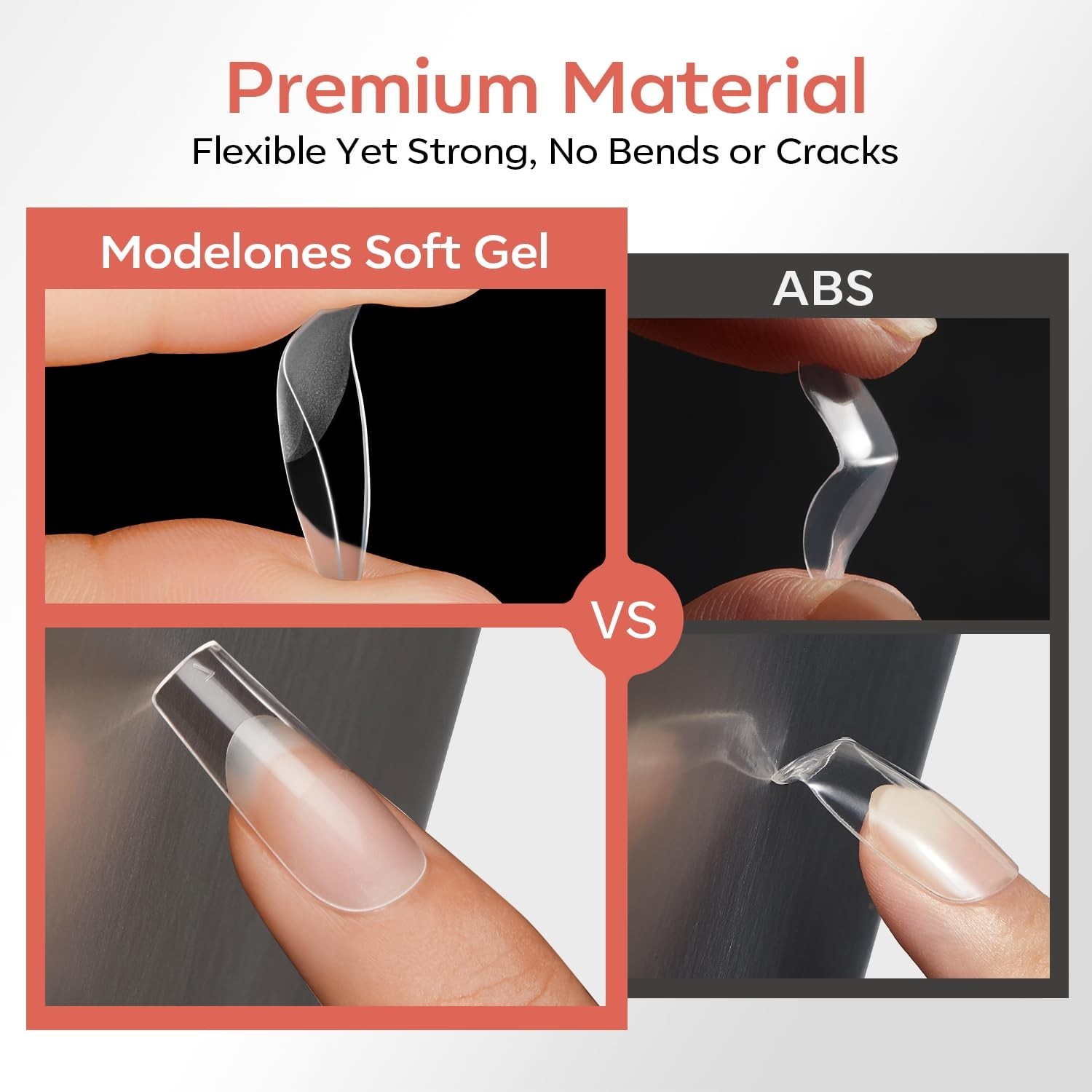 Beetles Gel Nail Tips Short Coffin Pre-Etched Nail Tips, 15 Sizes 360 Pcs Full C