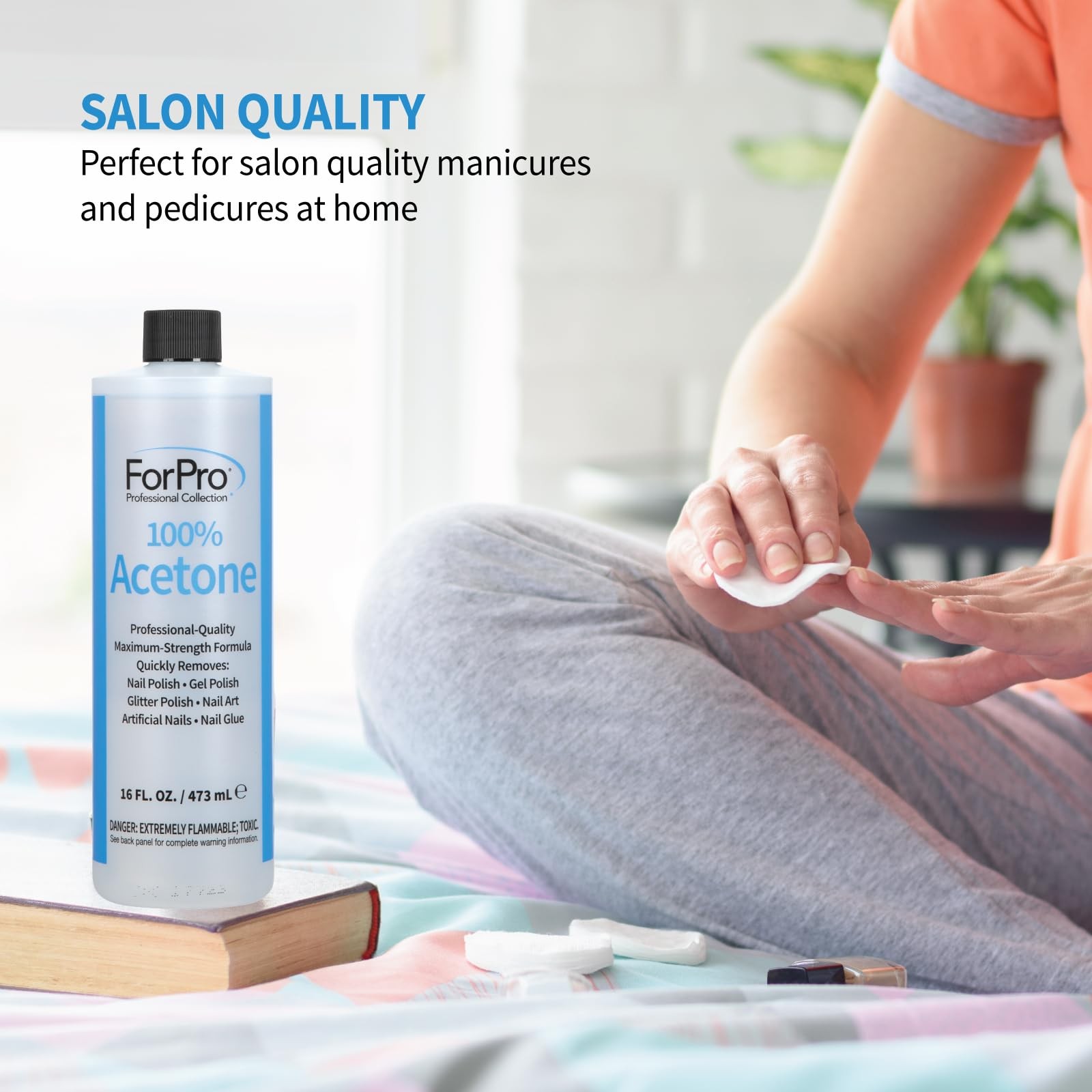 ForPro Professional Collection 100% Pure Acetone, 16 Fl Oz (Pack of 1), Clear