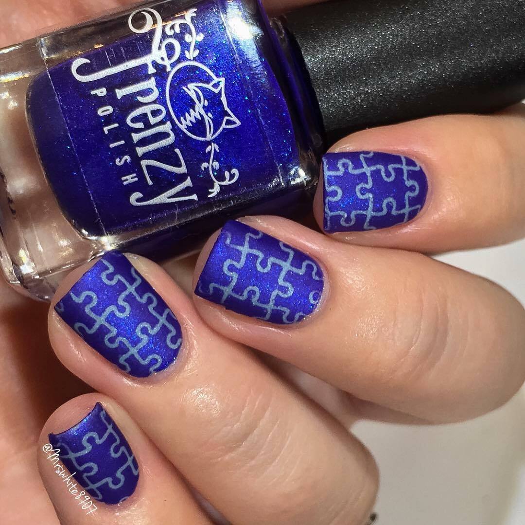 Whats Up Nails Puzzle Stencils for Nails, Autism Month Nail Stickers