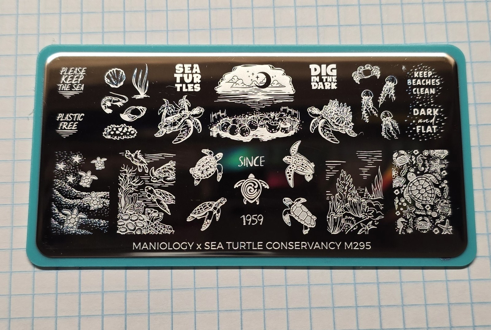 M295 Maniology SFAC Sea Turtle Conservancy Collab Nail Stamp Plate Summer Ocean