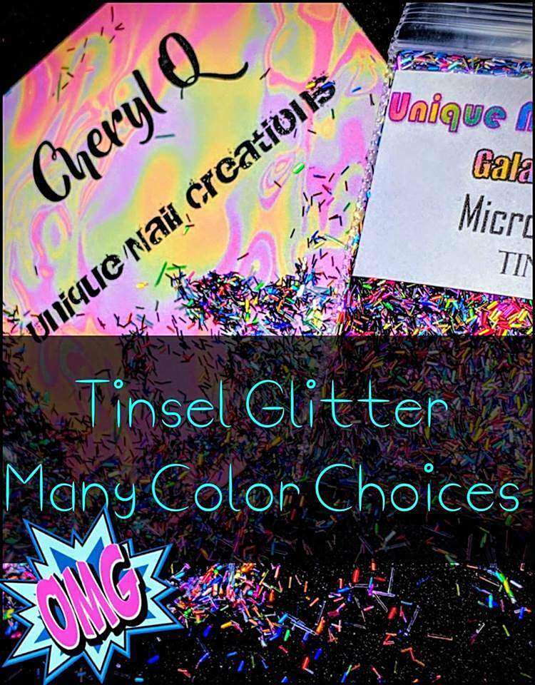 TINSEL~NEW COLORS ADDED~U CHOOSE~Nail•Acrylic•Gel•Body Art•Face•Festival•Crafts