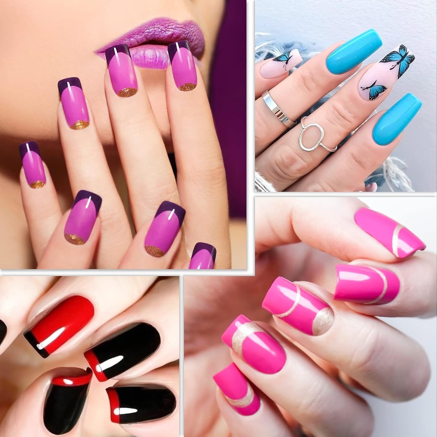 Perfect Length 500 Pcs Acrylic Nail Tips – 10 Sizes for Salon Quality Results