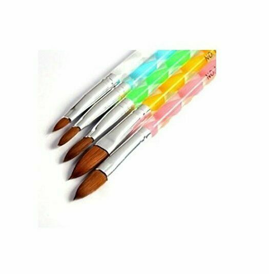 5pcs Acrylic Nail Art UV Gel Carving Pen Brush Liquid Powder No.4 6 8 10 12
