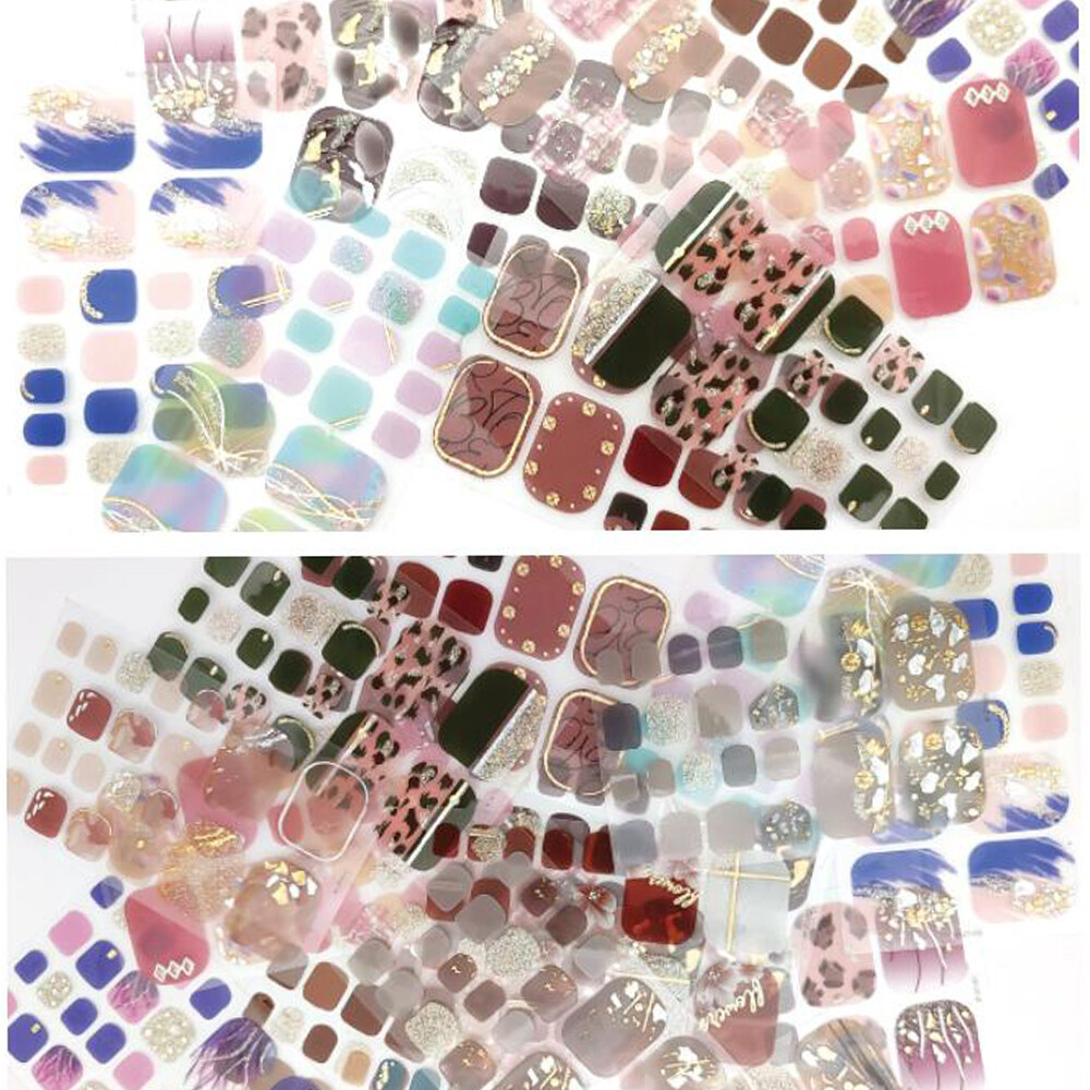 48 Styles Fashion Summer Toe Nail Stickers Decals Wraps Nail Art SelfStick Women