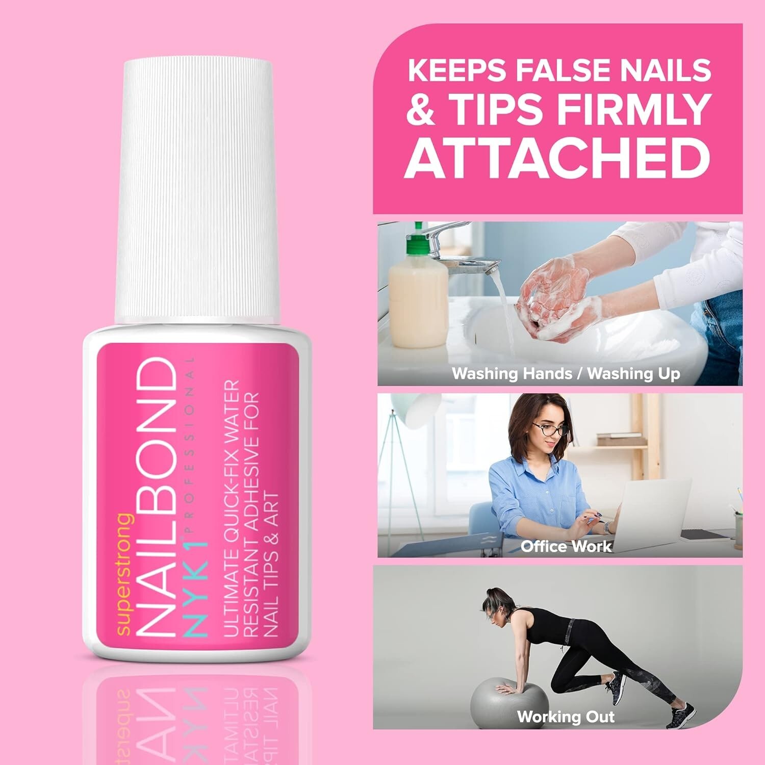 Long Lasting Nail Glue for Acrylic Nails & Fake Nails – Salon Professional – 8ml
