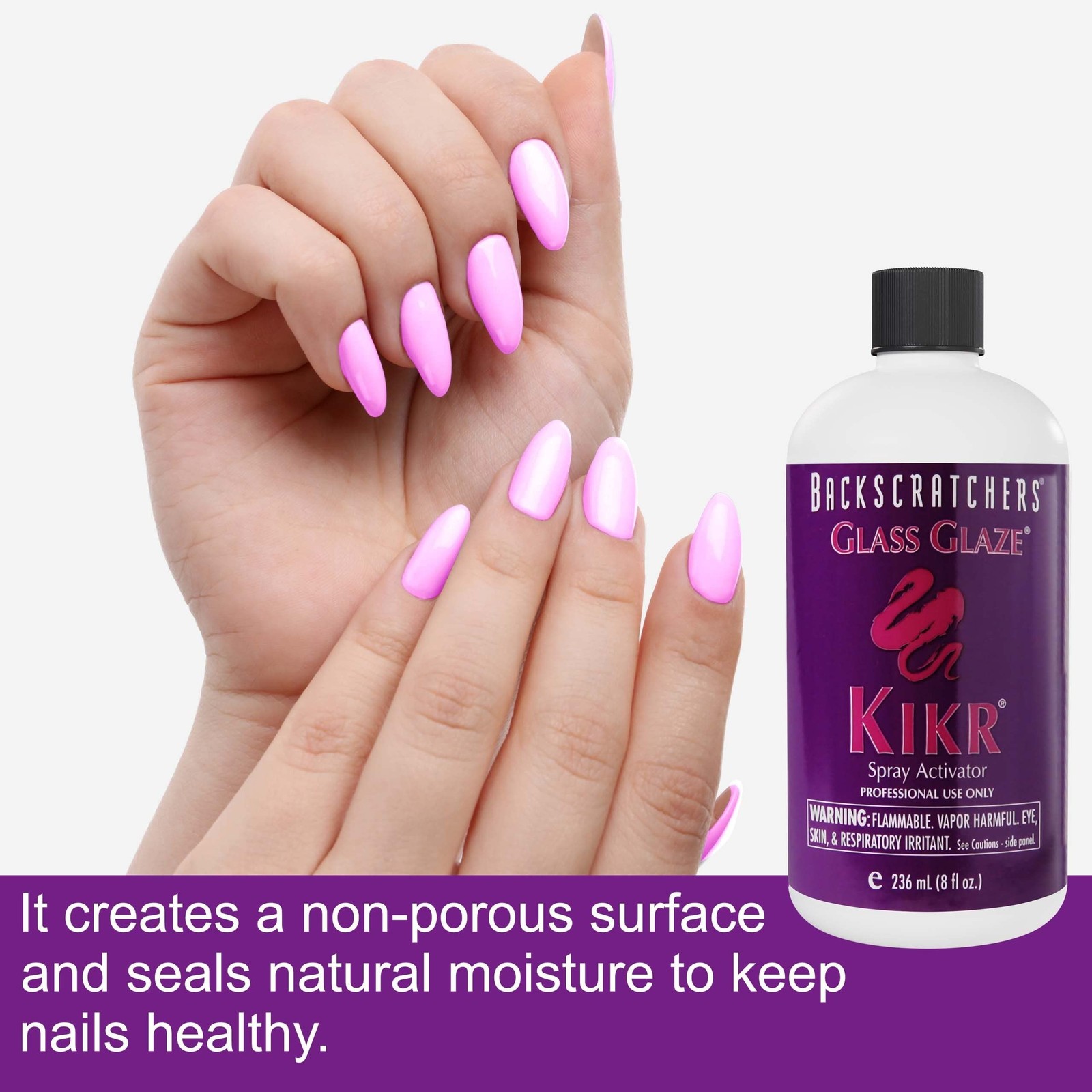Backscratchers Extreme Glass Glaze Kikr Spray Activator – Quick Dry Nail Resi…