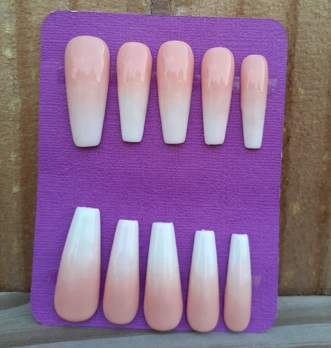 Babyboomer Nude White Ombre Two Tone Press on Nails Classic Nails