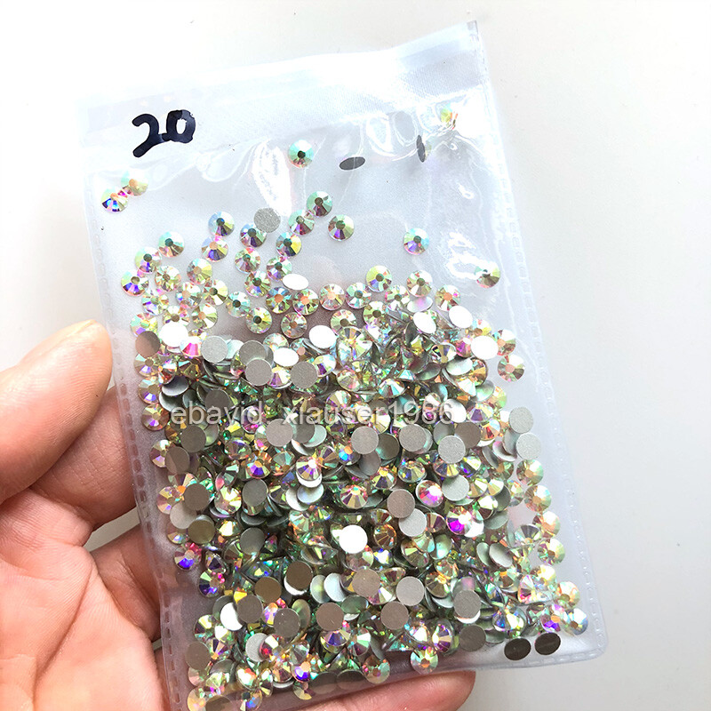 Top quality 1440pcs Crystal AB Rhinestones Flat Back Gems 3D Nail Art Decoration