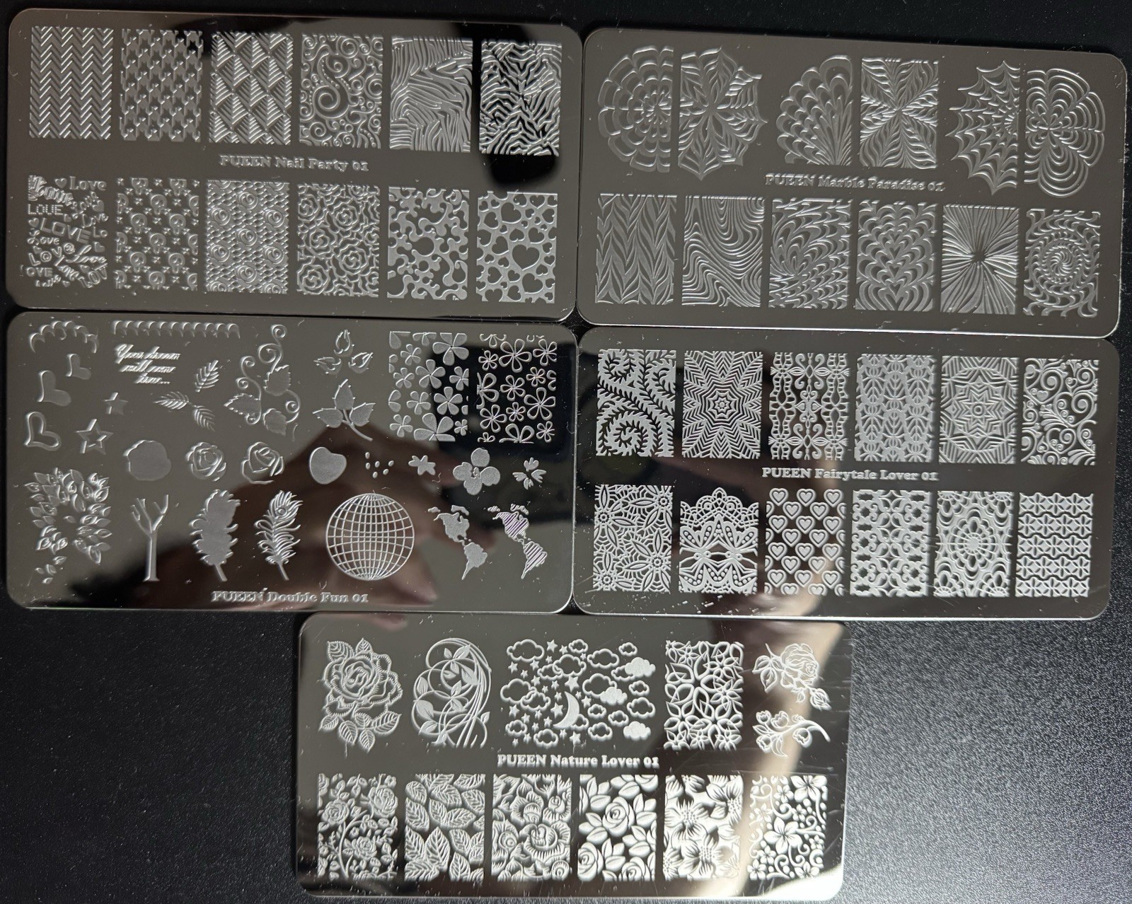 PUEEN Nail Party Marble Paradise Fairytale Nature Nail Stamping Plates