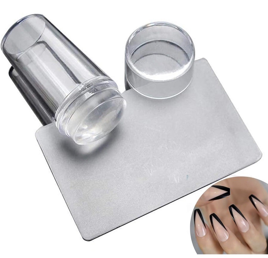 2.8 CM Head Clear Jelly Silicone French Tip Nail Stamp