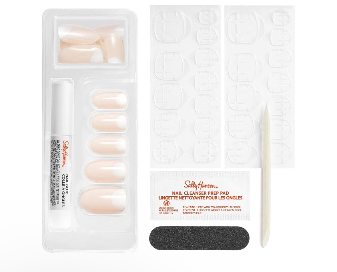 Sally Hansen Salon Perfect Manicure Moon-ami 24 Oval Press On Nails French Tip