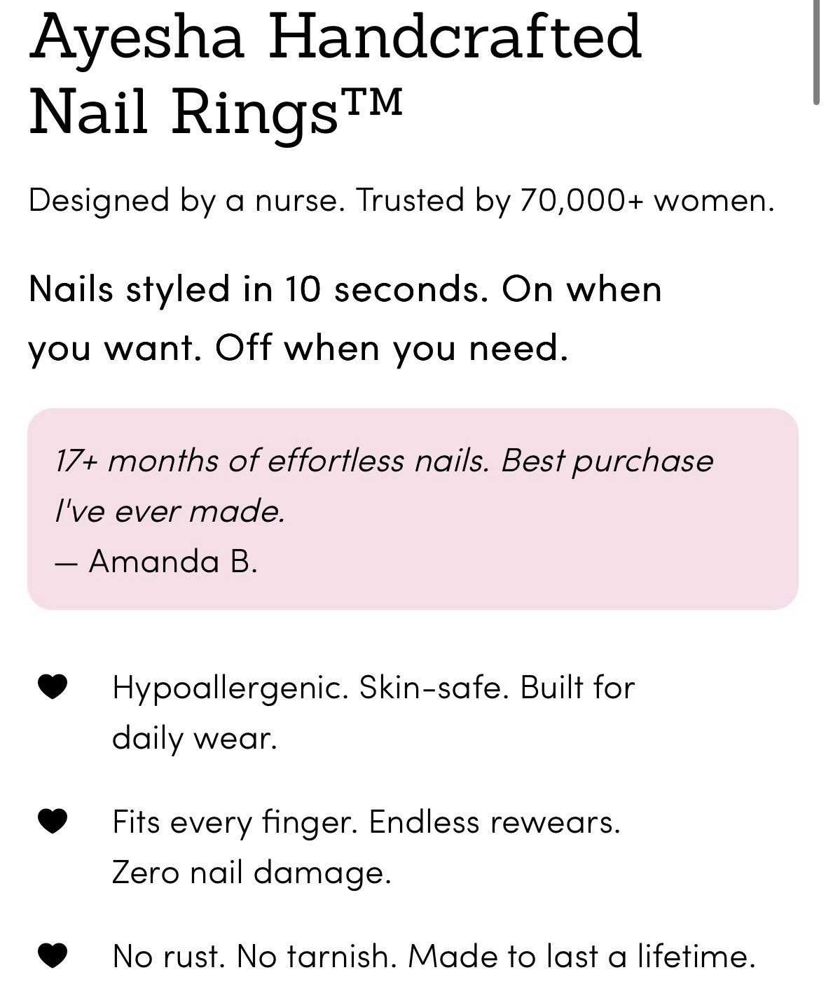 Ayesha Nail Rings Silver / Gold