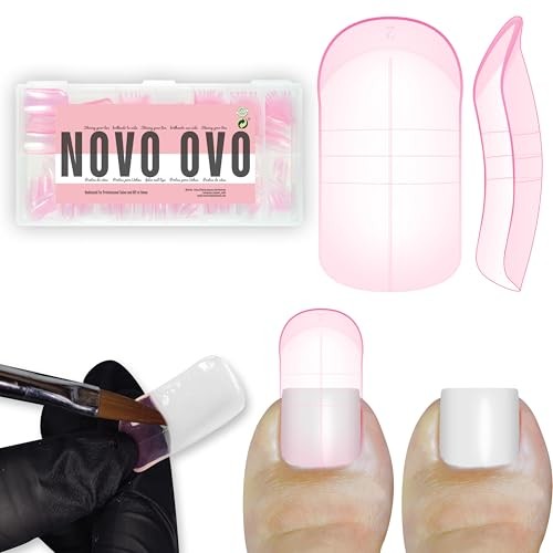 300 Pcs Toe Nail Dual Forms for Poly Gel Toenail Extension, PINK, Reusable