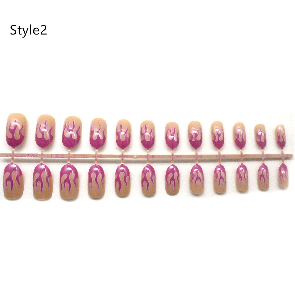 24pcs Manicure Flame Pattern Nail Decoration Patches DIY Plastic Nail Art Decor
